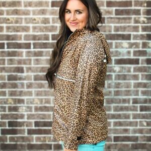 NWT Rain Jacket‎ Youth Medium Leopard Print Girlie Girl Originals reflective